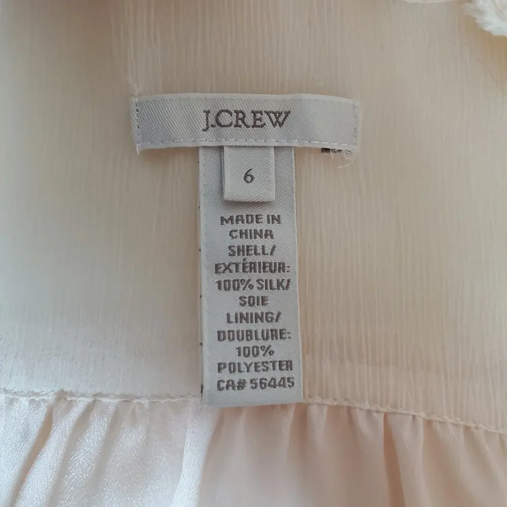 J. Crew Natasha Pink Chiffon Blouse 6